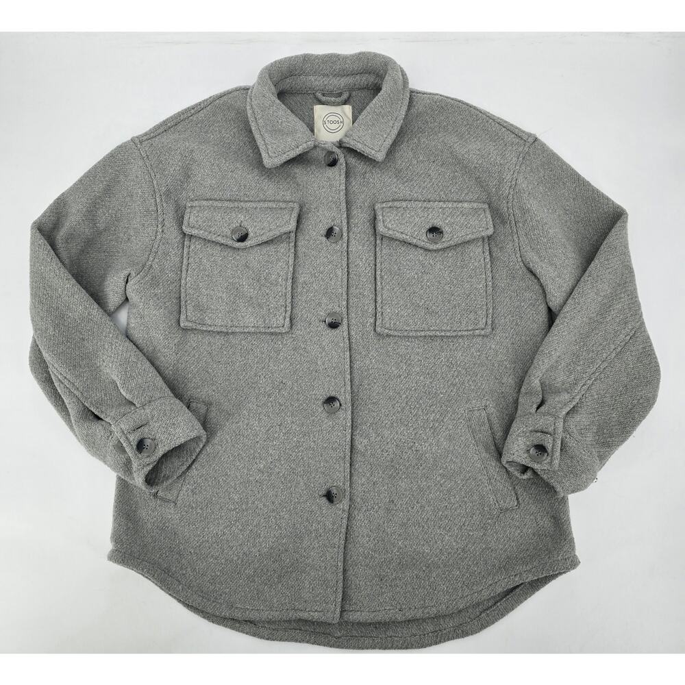 Stoosh Gray Wool-Blend Shacket Jacket Utility Minimalist Modern Neutral | Size M